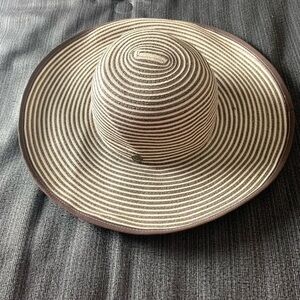 Goorin Bros Brim Striped Hat Brown Tan Large
